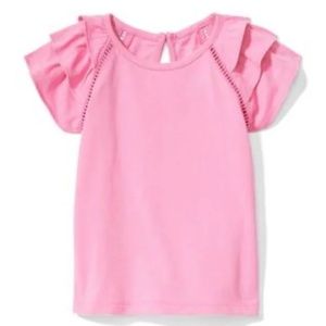 Janie and Jack Pink Tiered Ruffle Sleeve Top 12-18M